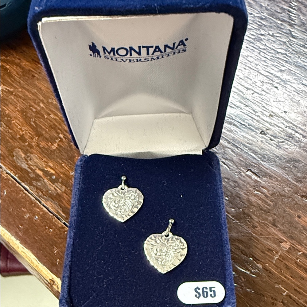 Montana Silversmiths Silver Filigree Heart Drop Earrings
